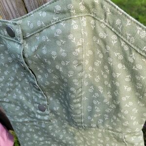 Green floral tailored cut dress